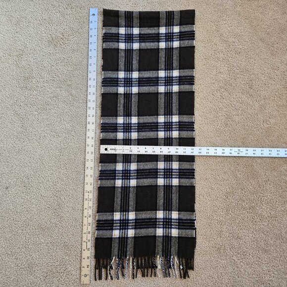 J. Crew Plaid Cashmere Scarf Dark Green Plaid - Picture 7 of 7